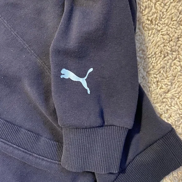 Puma Unisex Navy Hoodie Blue - Picture 3 of 4